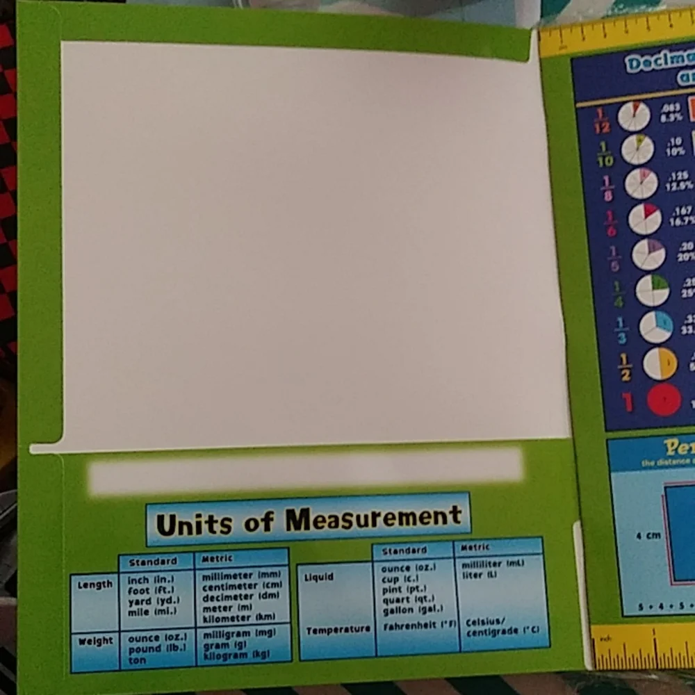 NWT Math Reference Four-Pocket Folder - Picture 2 of 8